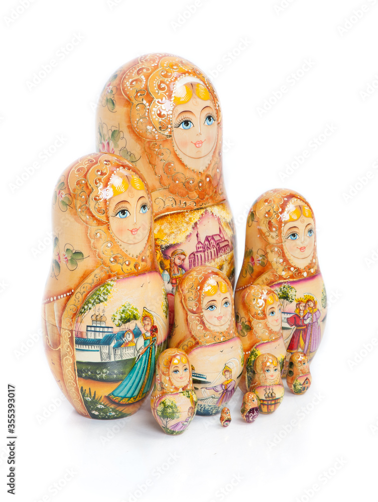 Wall mural Group of Russian nesting dolls