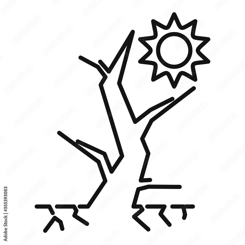 Poster disaster drought tree icon. outline disaster drought tree vector icon for web design isolated on whi