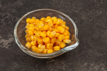 Sweet corn seeds in the bowl