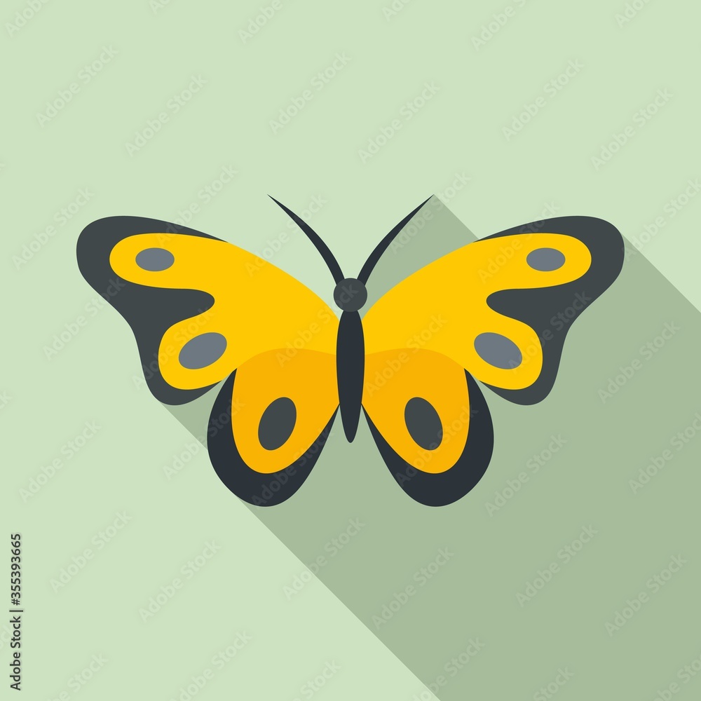 Poster spring butterfly icon. flat illustration of spring butterfly vector icon for web design