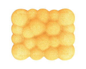 Cloud sponge cake. Isolated on white background. Clipping path 3d illustration.