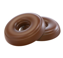 Ring chocolate. Isolated on white background. Clipping path. 3d illustration.