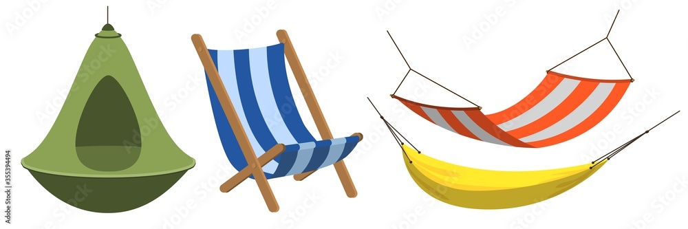 Poster hammock icons set. cartoon set of hammock vector icons for web design