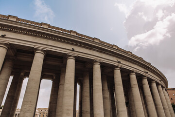 Naklejka premium St Peter's Square in Vatican Rome built by Gian Lorenzo Bernini.