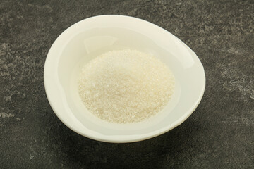 White sugar in the bowl