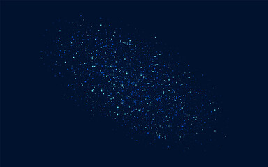 Silver Festive Graphic Starry Banner. Blue Xmas 