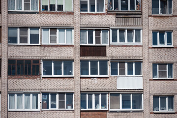 Typical facade of the brick building