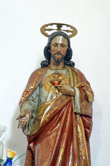 Sacred Heart of Jesus, a statue in the church of Saint Stephen King in Hercegovac, Croatia