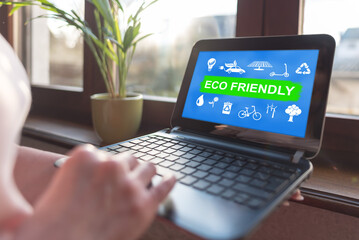 Eco friendly concept on a laptop screen