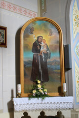 The altar of St. Anthony of Padua in the church of St. John the Baptist in Sveti Ivan Zabno, Croatia