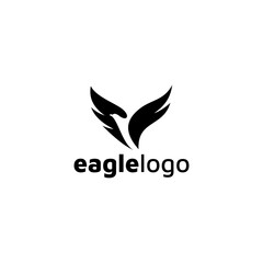 Eagle logo design vector template negative space. creative wild bird falcon hawk logotype concept icon