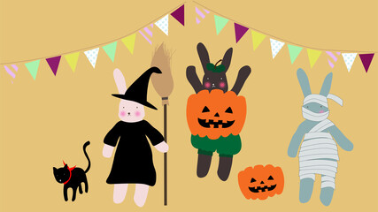 うさぎ　ハロウィーン