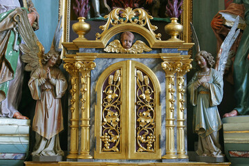 Tabernacle on the main altar in the Church of St. Vitus in Brdovec, Croatia