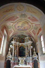 Fototapeta na wymiar Altar of Saint Anthony of Padua in the Franciscan Church Annunciation of the Virgin Mary in Klanjec, Croatia