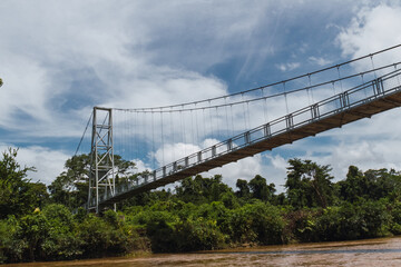 bridge over the river in the amazon, metal structure, large bridges