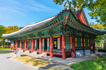 Traditional building at Gyeongsanggamyeong Park at Daegu, Republic of Korea