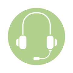 headset audio device block style icon