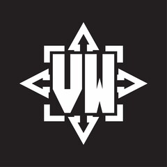 Logo monogram with rounded arrows shape design template