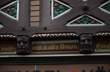 Obraz premium Historic streets of the old quarters of Marburg, Germany