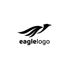 Eagle logo design vector template negative space. creative wild bird falcon hawk logotype concept icon