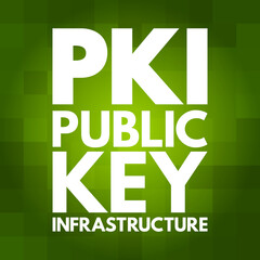 PKI - Public Key Infrastructure acronym, technology concept background