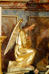 Angel statue on the main altar in the parish church of Saint George in Gornja Stubica, Croatia