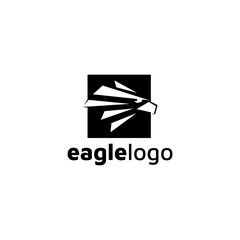 Eagle logo design vector template negative space. creative wild bird falcon hawk logotype concept icon