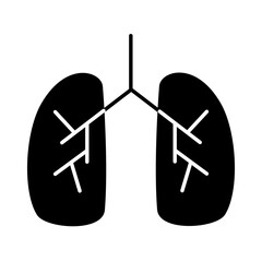 human lungs with covid19 silhouette style icon