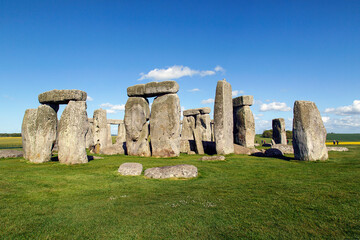 Stonehenge is an ancient prehistoric stone monument near Salisbury, Wiltshire, UK.