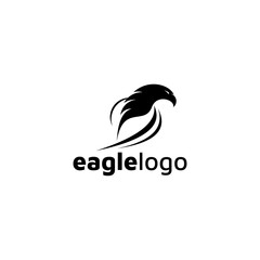 Eagle logo design vector template negative space. creative wild bird falcon hawk logotype concept icon