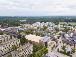 Hyvinkää, Finland. Aerial vies from city center.