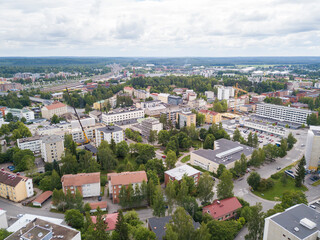 Fototapeta na wymiar Riihimäki, Finland. Aerial views from city of Riihimäki