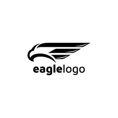 Eagle logo design vector template negative space. creative wild bird falcon hawk logotype concept icon