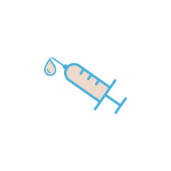 injection syringe flat icon vector logo design trendy