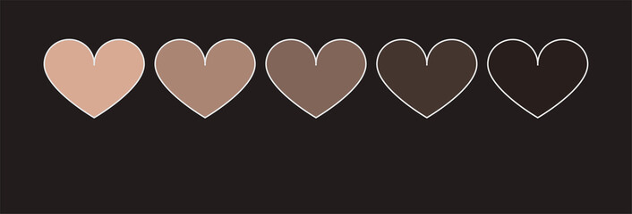 Black lives matters. Symbol of love. Different skin color
