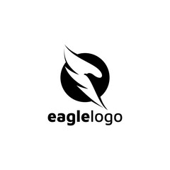 Eagle logo design vector template negative space. creative wild bird falcon hawk logotype concept icon