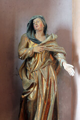 St. Elizabeth statue on the altar of St. Joseph in the Church of the Assumption of the Virgin Mary in Taborsko, Croatia