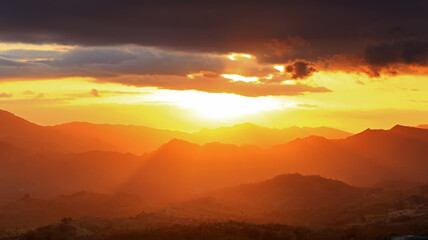 sunset in the mountains