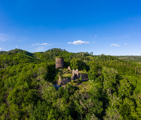 Fototapeta premium Ebersburg Burgruine im Harz Hermannsacker