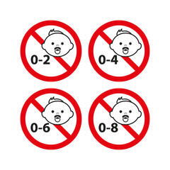 Icon of age restrictions for children. Simple vector illustration on a white background