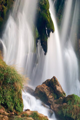 Natural waterfall and stream of water in Kravice, Croatia