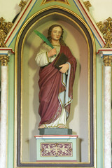 Saint Vitus statue on the altar Saint Vitus in Our Lady Chapel in Dubovec, Croatia