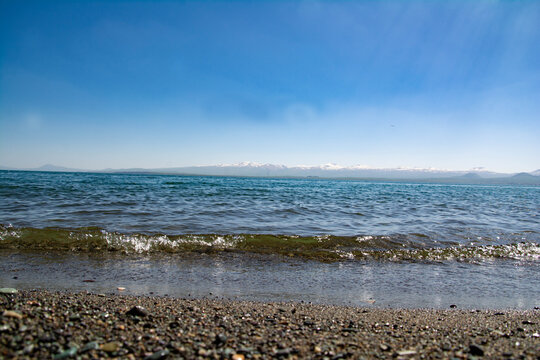 Quiet waves of the lake Sevan