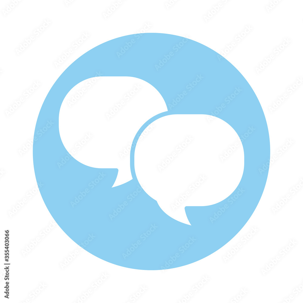 Poster speech bubble message block style icon