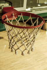 Fototapeta na wymiar Basketball basket. Red basketball hoop. Basketball ring.