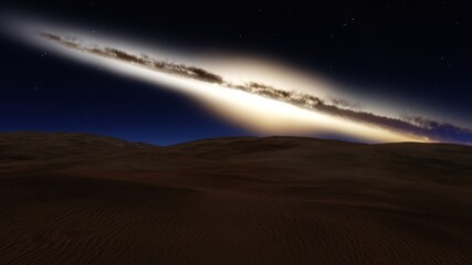 beautiful alien planet in far space, realistic exoplanet, planet suitable for colonization, planet...