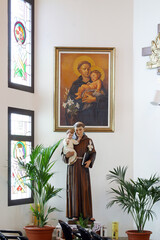 St. Anthony of Padua holds the baby Jesus, at St. Anthony of Padua Church in Gradici, Croatia