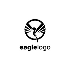 Eagle logo design vector template negative space. creative wild bird falcon hawk logotype concept icon