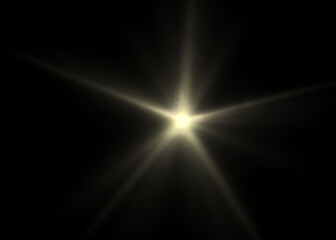 Anamorphic Lens Flare and Bokeh Isolated on Black Background