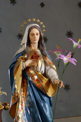 Immaculate Heart of Mary, statue on the main altar in the parish church of Saint Nicholas in Donja...